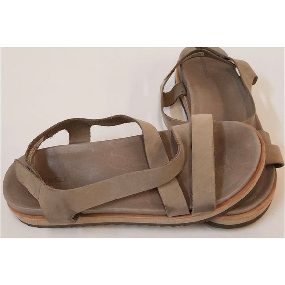 Merrell Juno Womens Backstrap Sandals Beige Tan Gray Size 8 - Picture 6 of 6